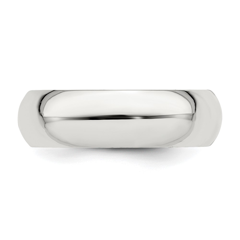 Sterling Silver Rhodium-plated 6mm Comfort Fit Size 12 Band (QCF060RH-12)