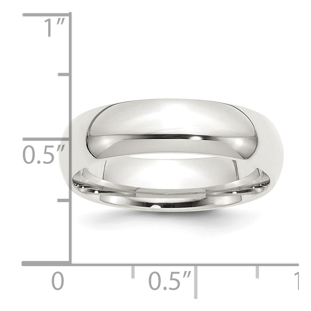 Sterling Silver 6mm Comfort Fit Size 12 Band (QCF060-12)