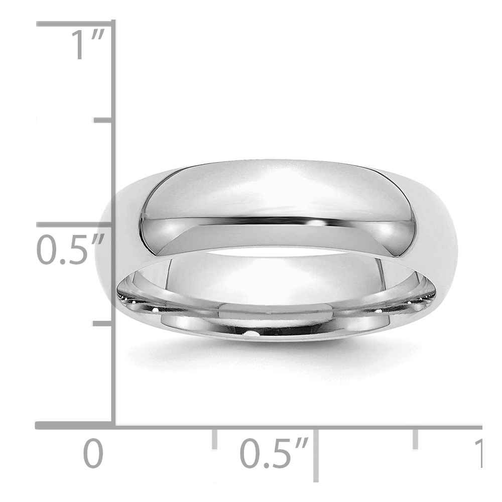Sterling Silver Rhodium-plated 6mm Comfort Fit Size 11 Band (QCF060RH-11)