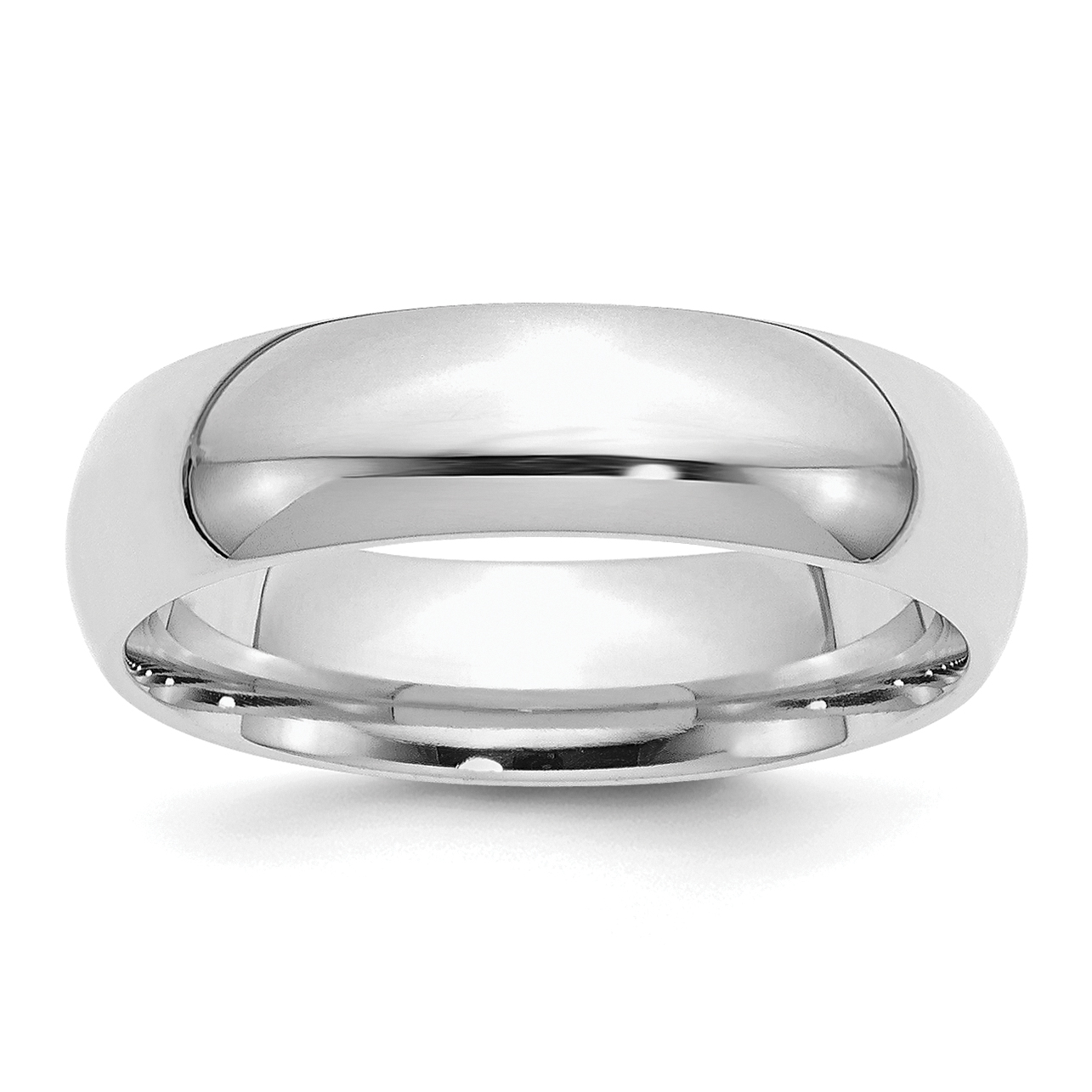 Sterling Silver Rhodium-plated 6mm Comfort Fit Size 11 Band (QCF060RH-11)