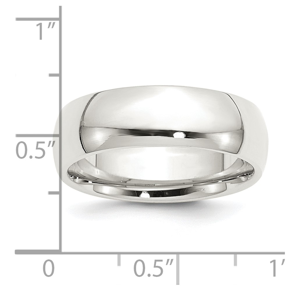 Sterling Silver 7mm Comfort Fit Size 6 Band (QCF070-6)