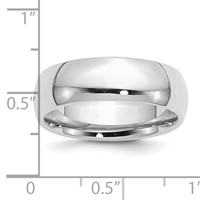 Sterling Silver Rhodium-plated 7mm Comfort Fit Band view 4