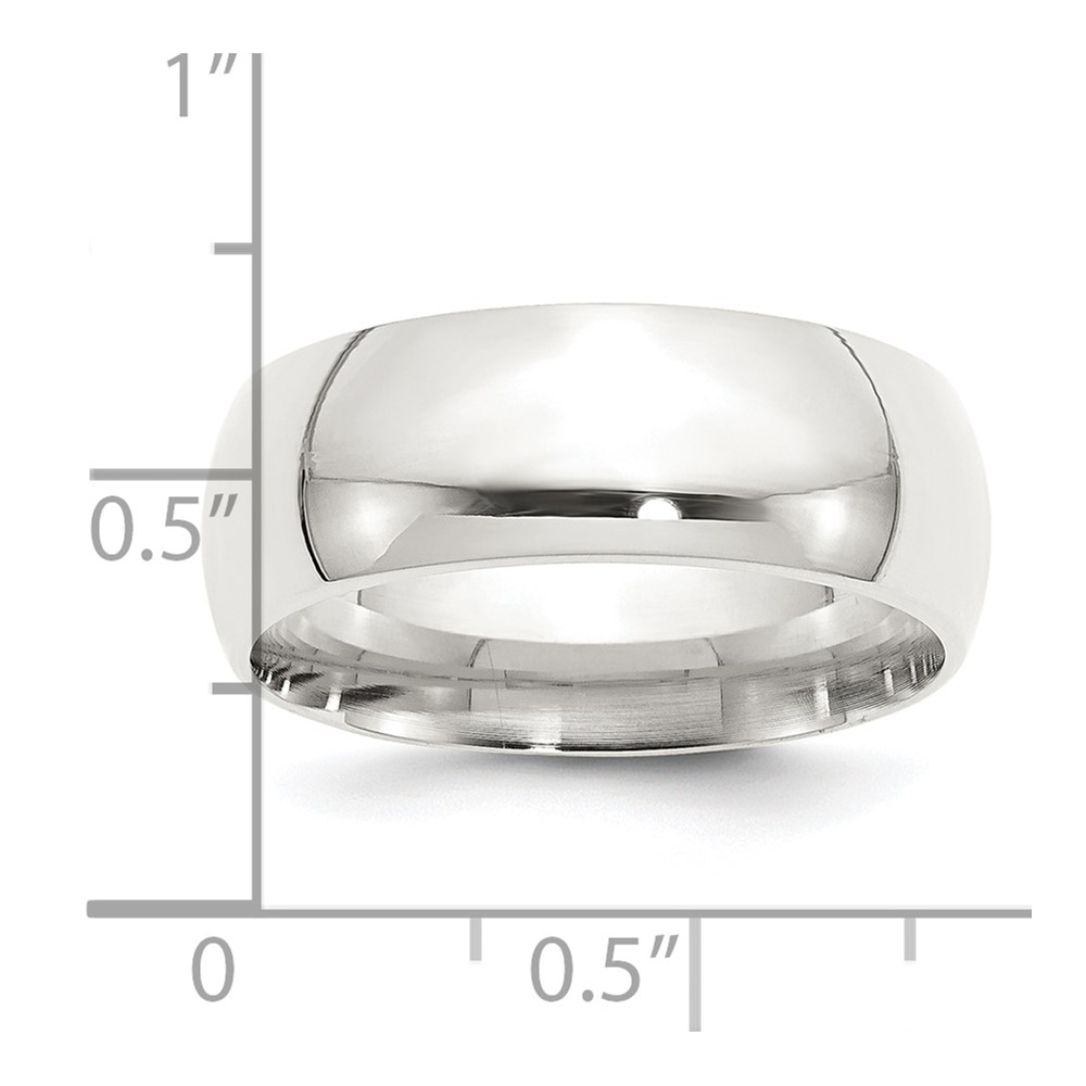 Sterling Silver 8mm Comfort Fit Size 10.5 Band (QCF080-10.5)