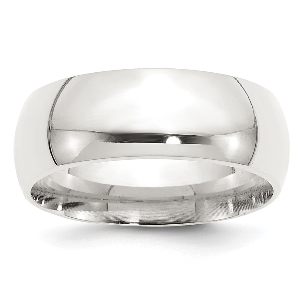 Sterling Silver 8mm Comfort Fit Size 10 Band (QCF080-10)