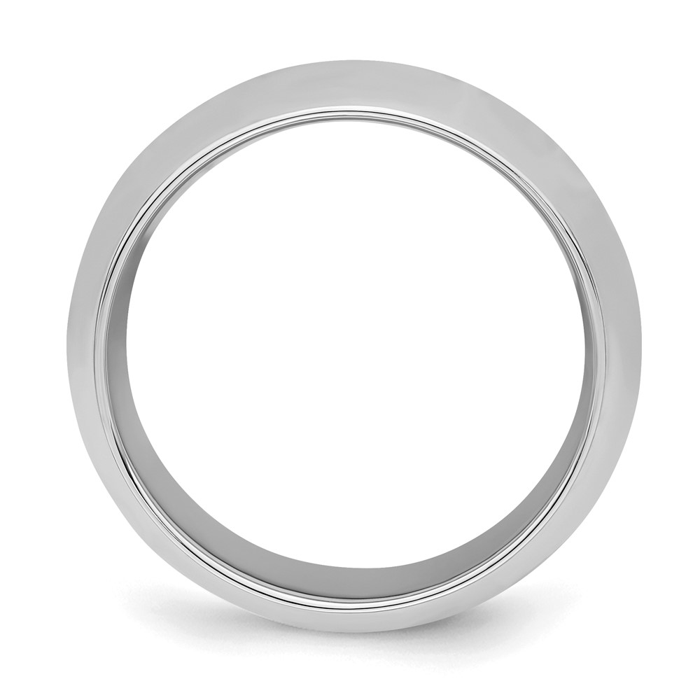 Sterling Silver Rhodium-plated 8mm Comfort Fit Size 12 Band (QCF080RH-12)
