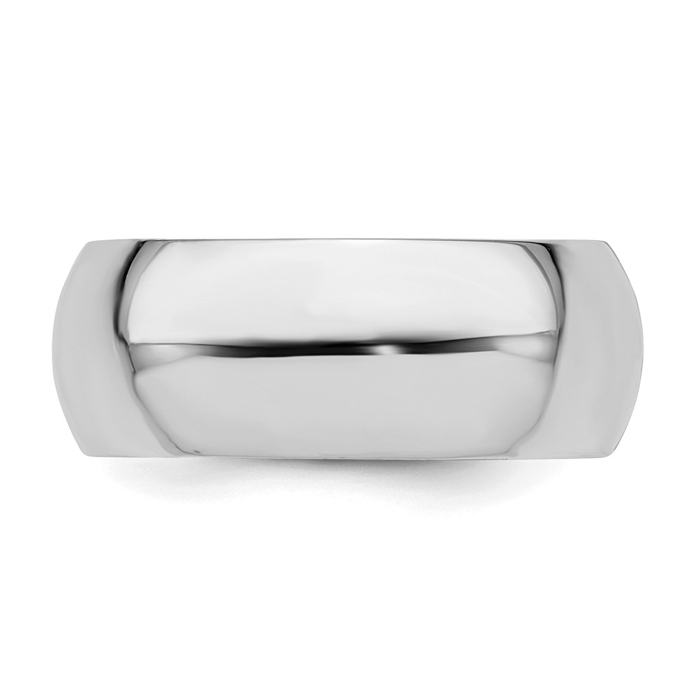 Sterling Silver Rhodium-plated 8mm Comfort Fit Size 11 Band (QCF080RH-11)