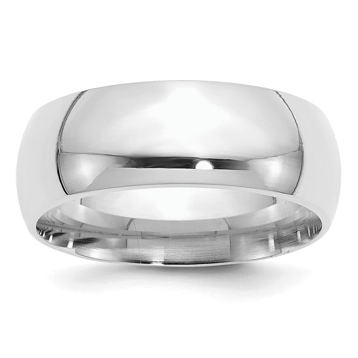 Sterling Silver Rhodium-plated 8mm Comfort Fit Size 10.5 Band (QCF080RH-10.5)
