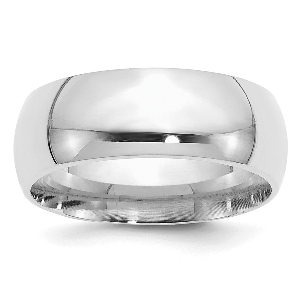 Sterling Silver Rhodium-plated 8mm Comfort Fit Size 10.5 Band (QCF080RH-10.5)