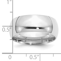 Sterling Silver Rhodium-plated 9mm Comfort Fit Band view 4