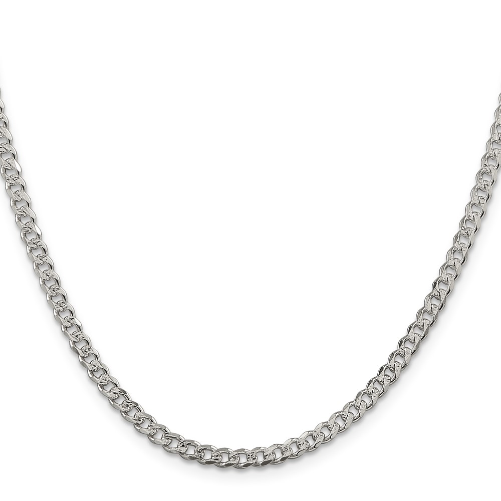 Sterling Silver 3.8mm PavÃ© Curb Chain (QCF100-16)