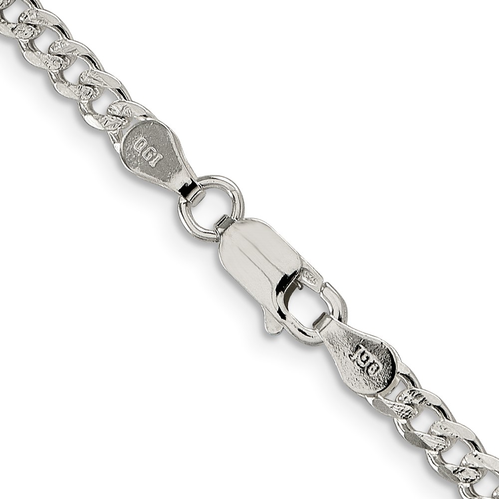 Sterling Silver 3.8mm PavÃ© Curb Chain (QCF100-16)