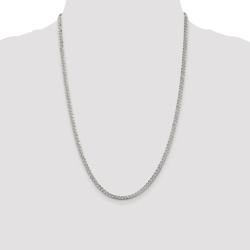 Sterling Silver 3.8mm PavÃ© Curb Chain (QCF100-24)