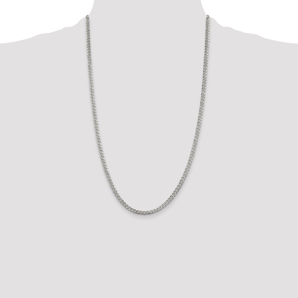 Sterling Silver 3.8mm PavÃ© Curb Chain (QCF100-26)