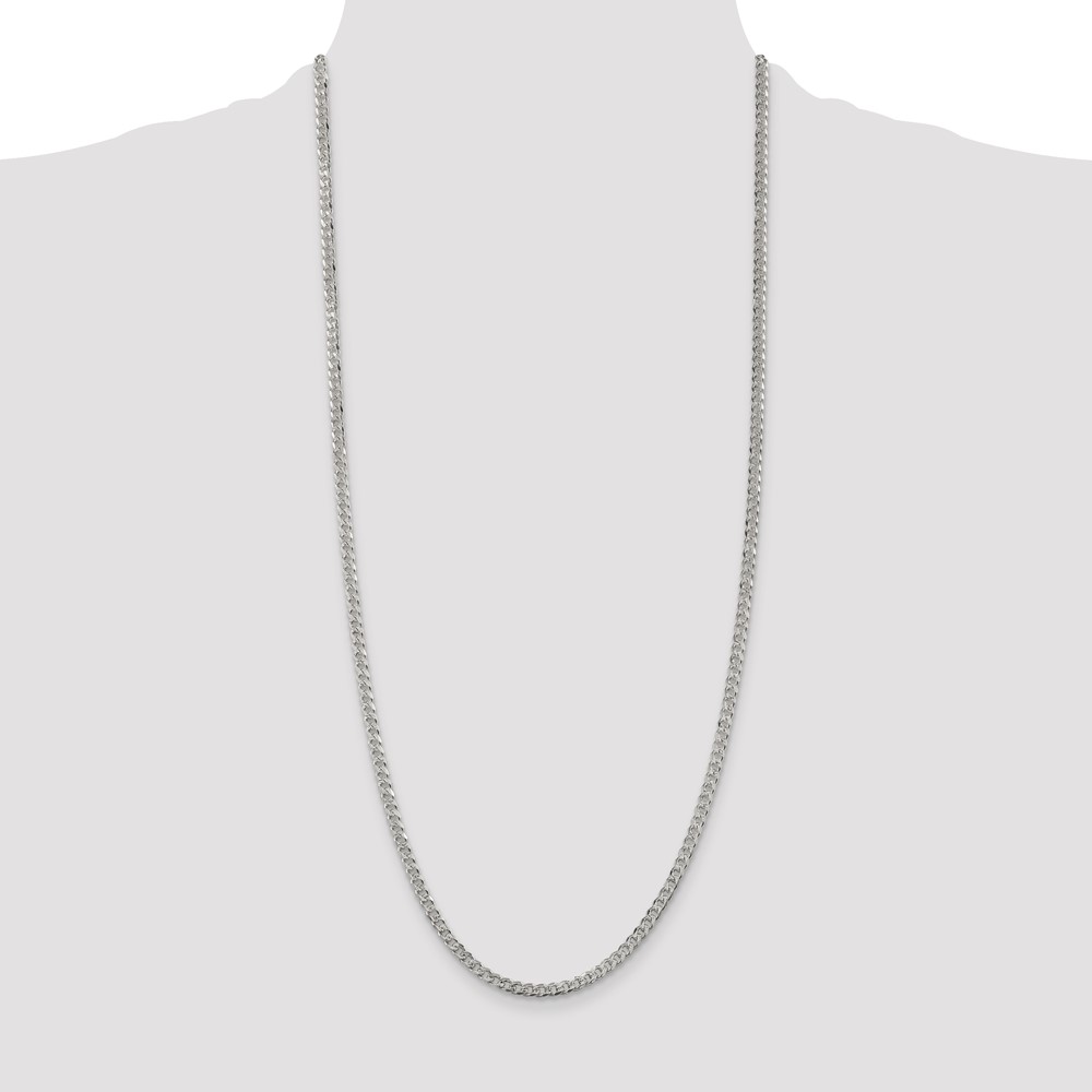 Sterling Silver 3.8mm PavÃ© Curb Chain (QCF100-30)