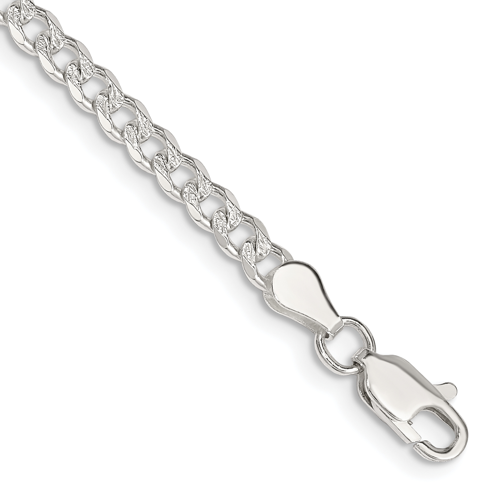 Sterling Silver 3.8mm PavÃ© Curb Chain (QCF100-7)