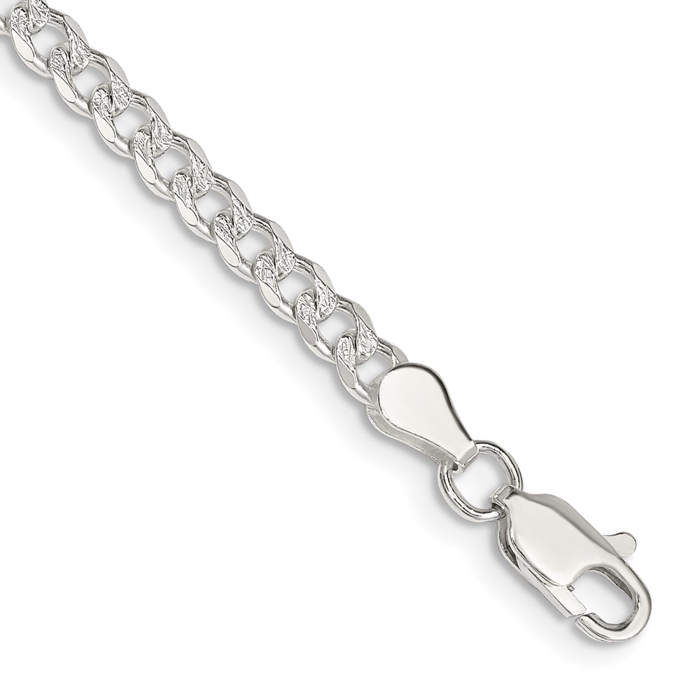 Sterling Silver 3.8mm PavÃ© Curb Chain (QCF100-7)