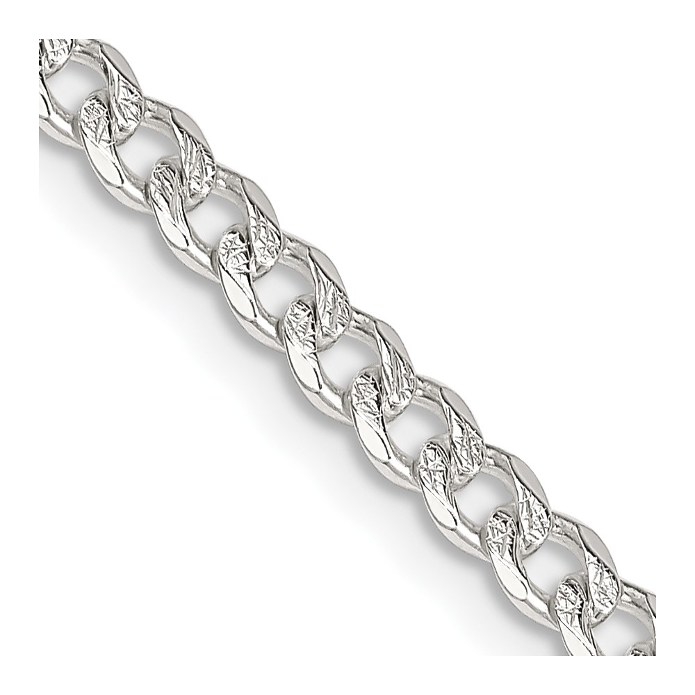 Sterling Silver 3.8mm PavÃ© Curb Chain (QCF100-16)