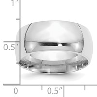 Sterling Silver Rhodium-plated 10mm Comfort Fit Band view 4