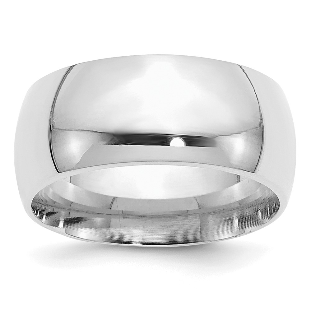 Sterling Silver Rhodium-plated 10mm Comfort Fit Band