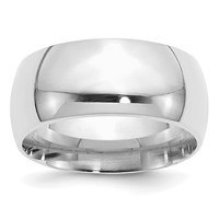 Sterling Silver Rhodium-plated 10mm Comfort Fit Band view 1