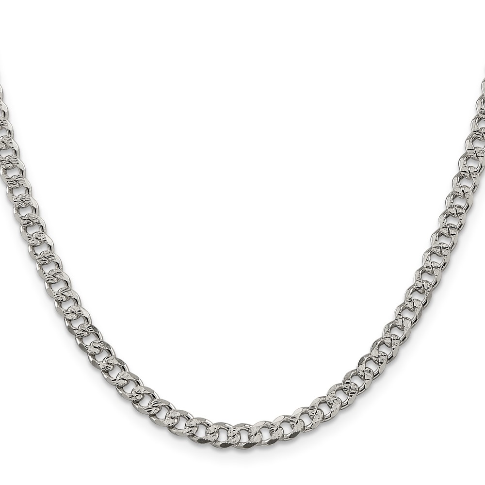 Sterling Silver 4.5mm PavÃ© Curb Chain (QCF120-20)
