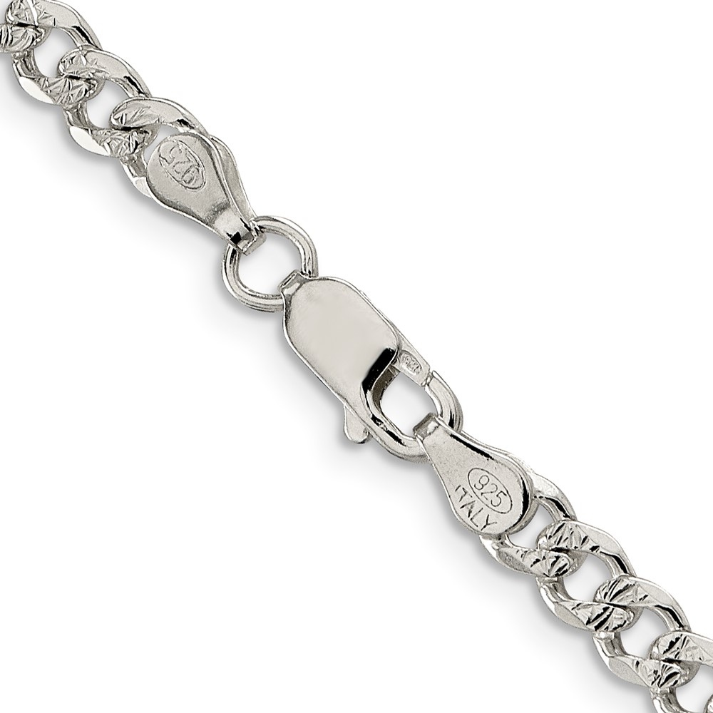 Sterling Silver 4.5mm PavÃ© Curb Chain (QCF120-20)
