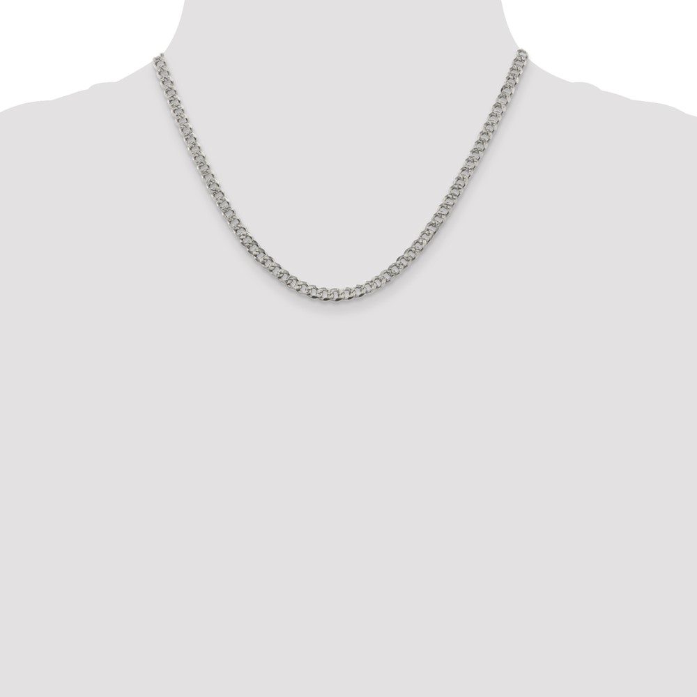 Sterling Silver 4.5mm PavÃ© Curb Chain (QCF120-18)