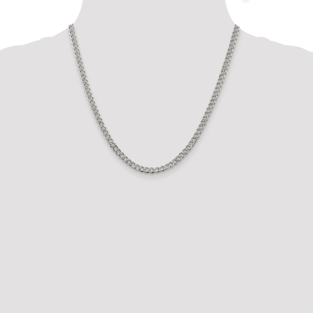 Sterling Silver 4.5mm PavÃ© Curb Chain (QCF120-20)