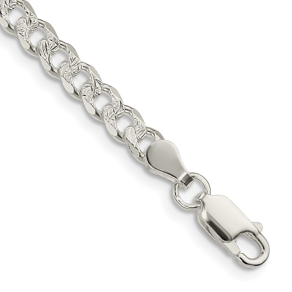 Sterling Silver 4.5mm PavÃ© Curb Chain (QCF120-7)