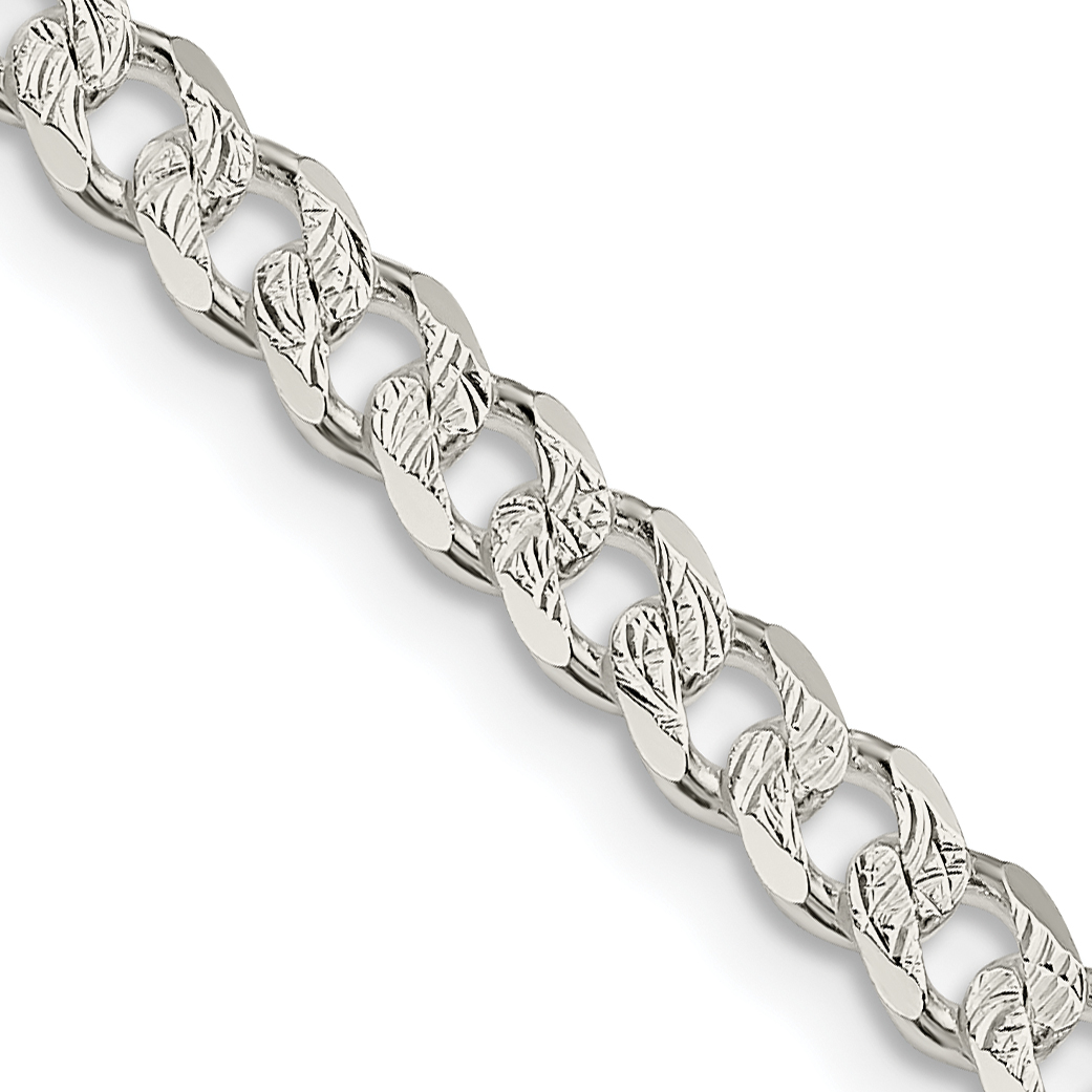 Sterling Silver 4.5mm PavÃ© Curb Chain (QCF120-16)