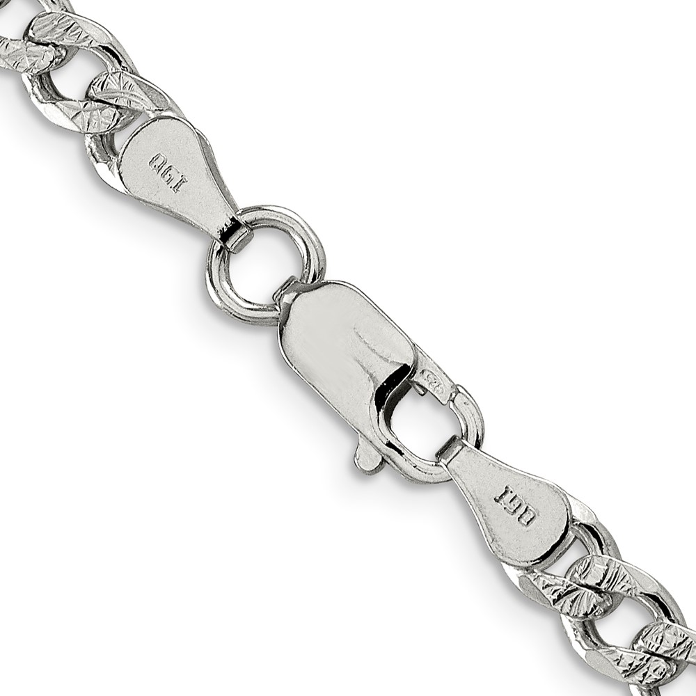 Sterling Silver 5.5mm Pave Curb Chain (QCF150-30)
