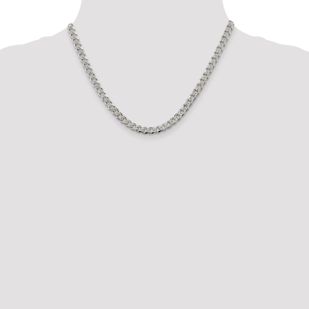 Sterling Silver 5.5mm PavÃ© Curb Chain (QCF150-18)