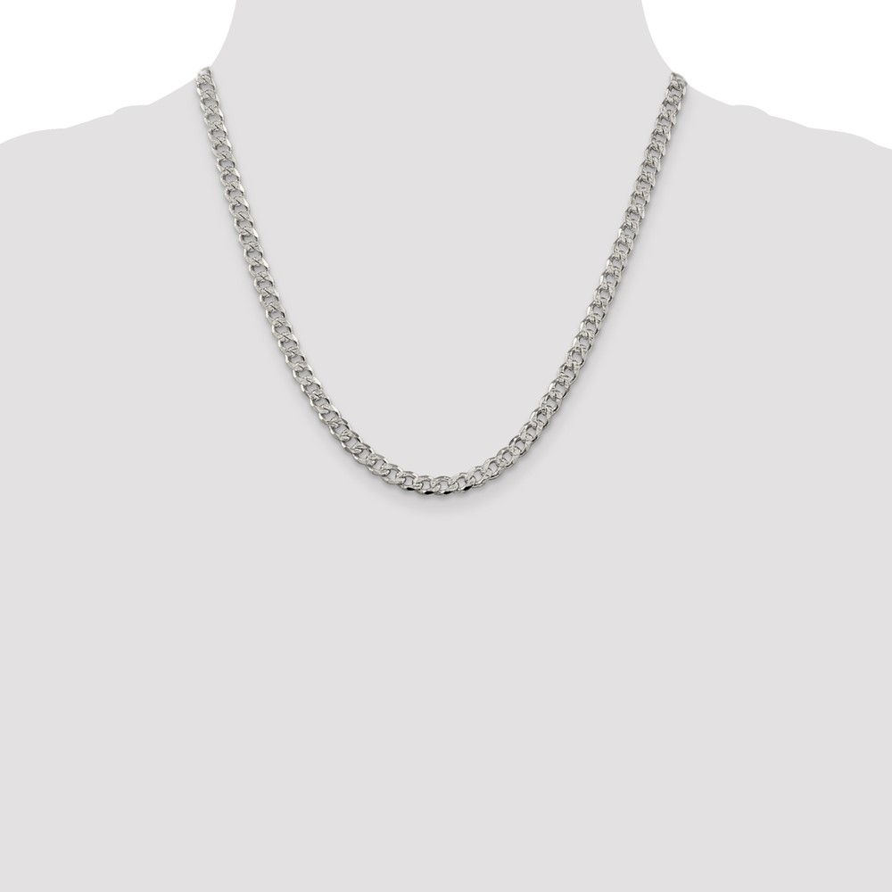 Sterling Silver 5.5mm PavÃ© Curb Chain (QCF150-20)