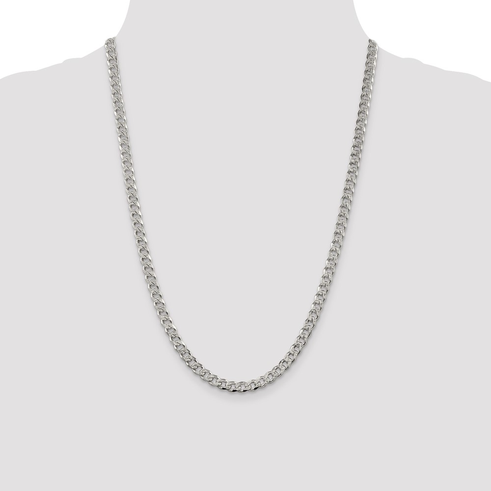 Sterling Silver 5.5mm PavÃ© Curb Chain (QCF150-24)