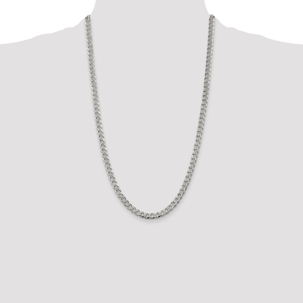 Sterling Silver 5.5mm PavÃ© Curb Chain (QCF150-26)