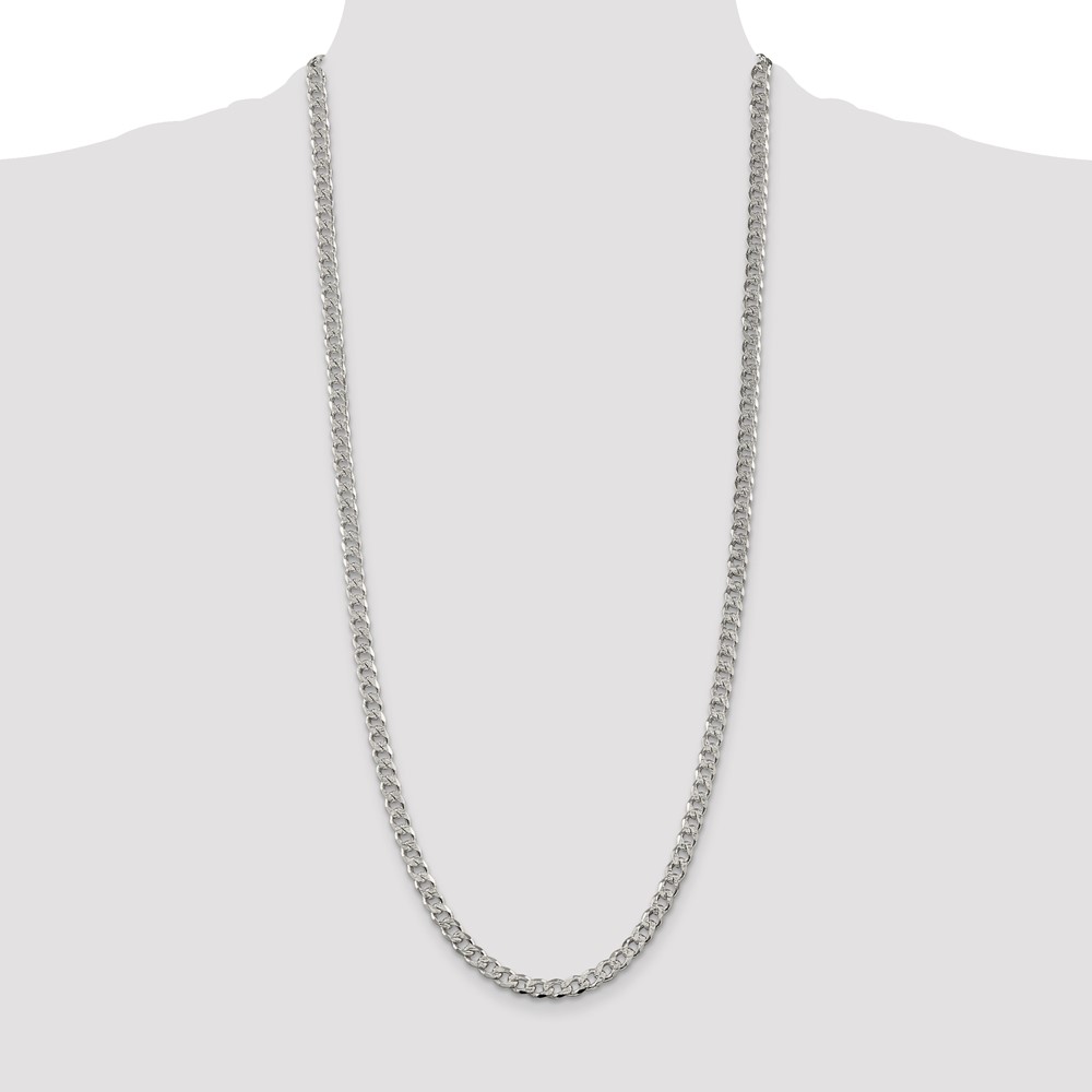 Sterling Silver 5.5mm Pave Curb Chain (QCF150-30)
