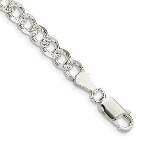 Sterling Silver 5.5mm Pav? Curb Chain