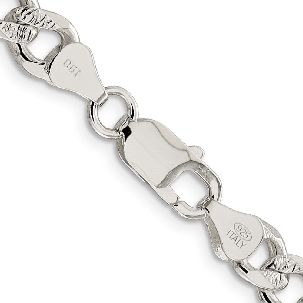 Sterling Silver 7.5mm PavÃ© Curb Chain (QCF200-24)