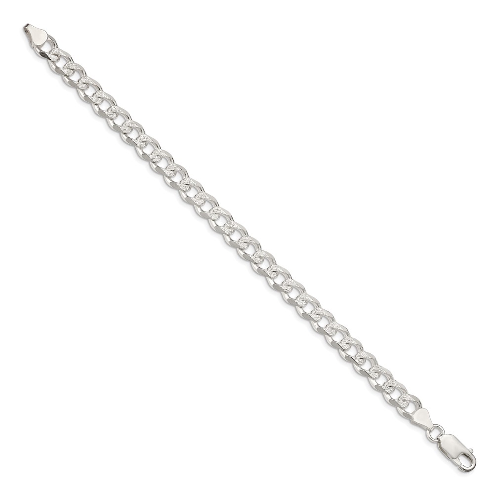 Sterling Silver 7.5mm PavÃ© Curb Chain (QCF200-8)