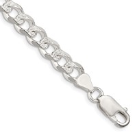 Sterling Silver 7.5mm Pavé Curb Chain view 1