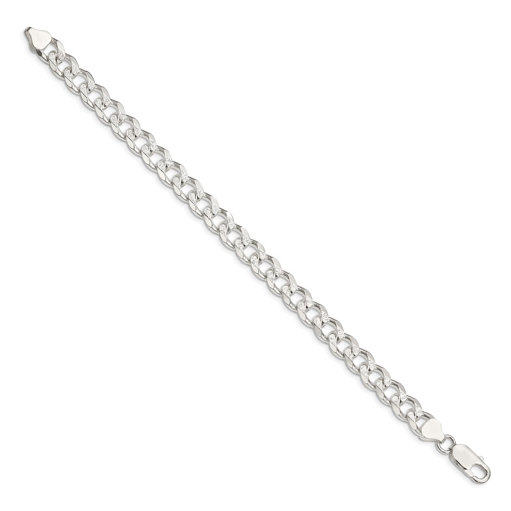 Sterling Silver 8.3mm PavÃ© Curb Chain (QCF220-8)