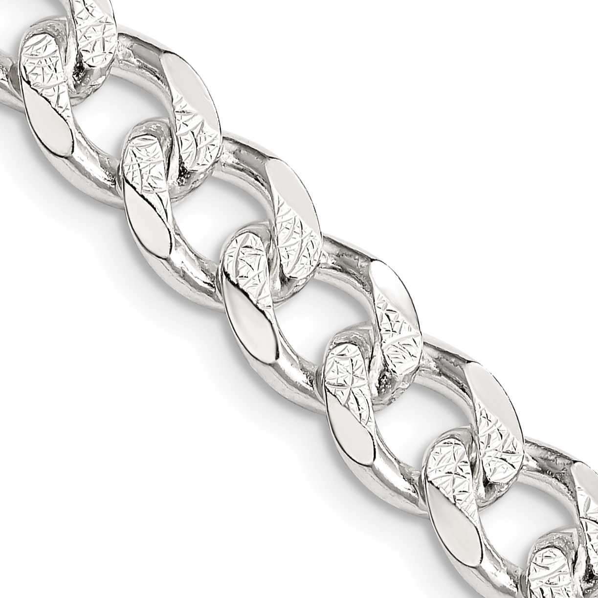Sterling Silver 8.3mm PavÃ© Curb Chain (QCF220-20)