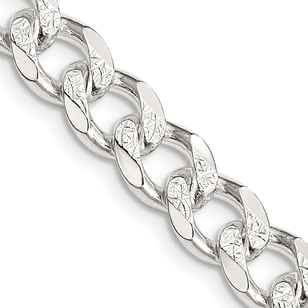 Sterling Silver 8.3mm PavÃ© Curb Chain (QCF220-20)