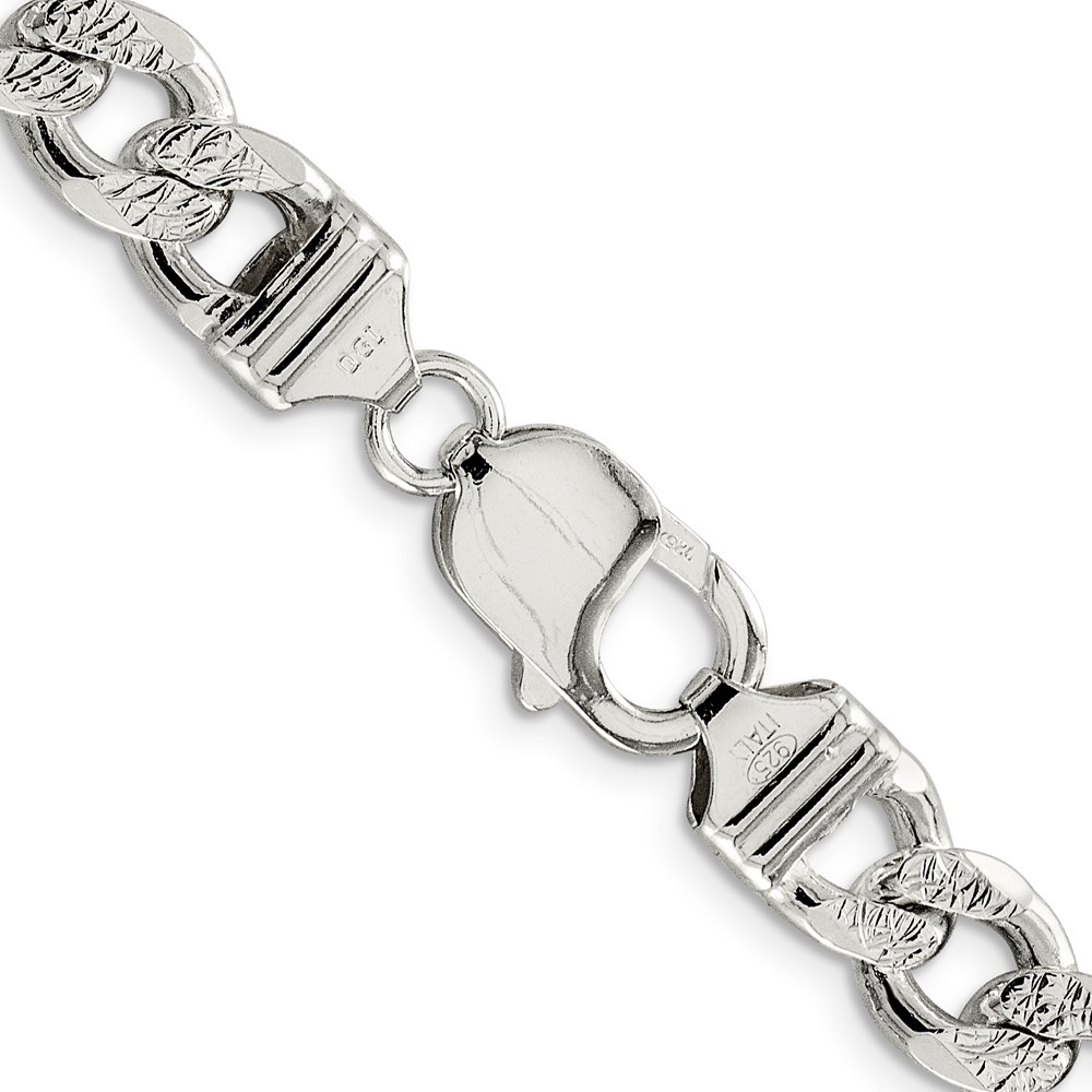 Sterling Silver 9.3mm PavÃ© Curb Chain (QCF250-20)