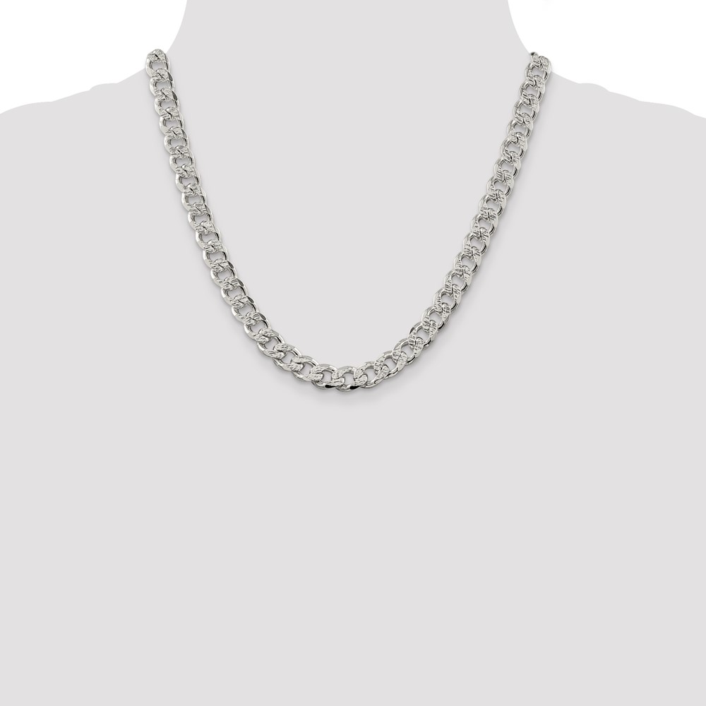 Sterling Silver 9.3mm PavÃ© Curb Chain (QCF250-20)