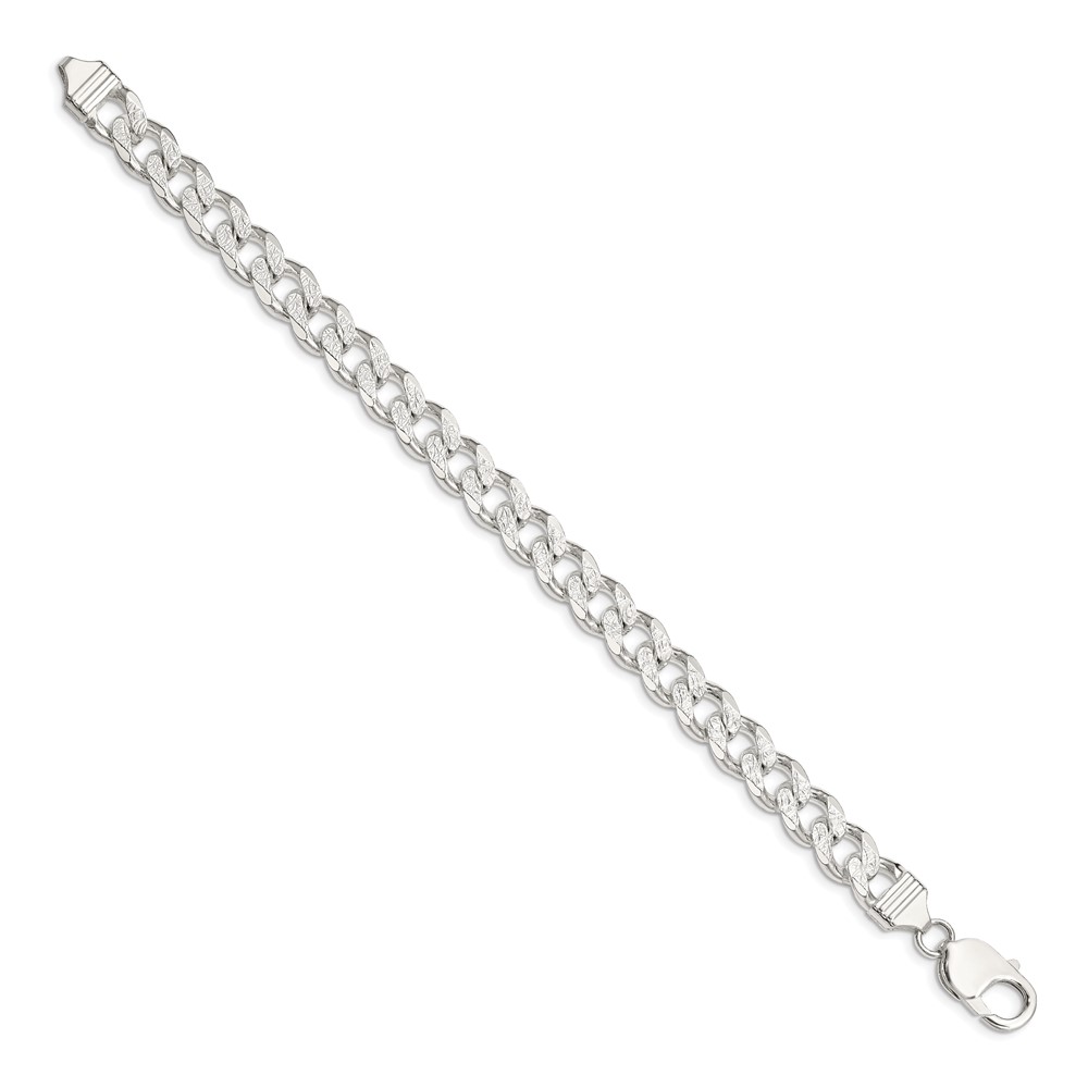 Sterling Silver 9.3mm PavÃ© Curb Chain (QCF250-9)