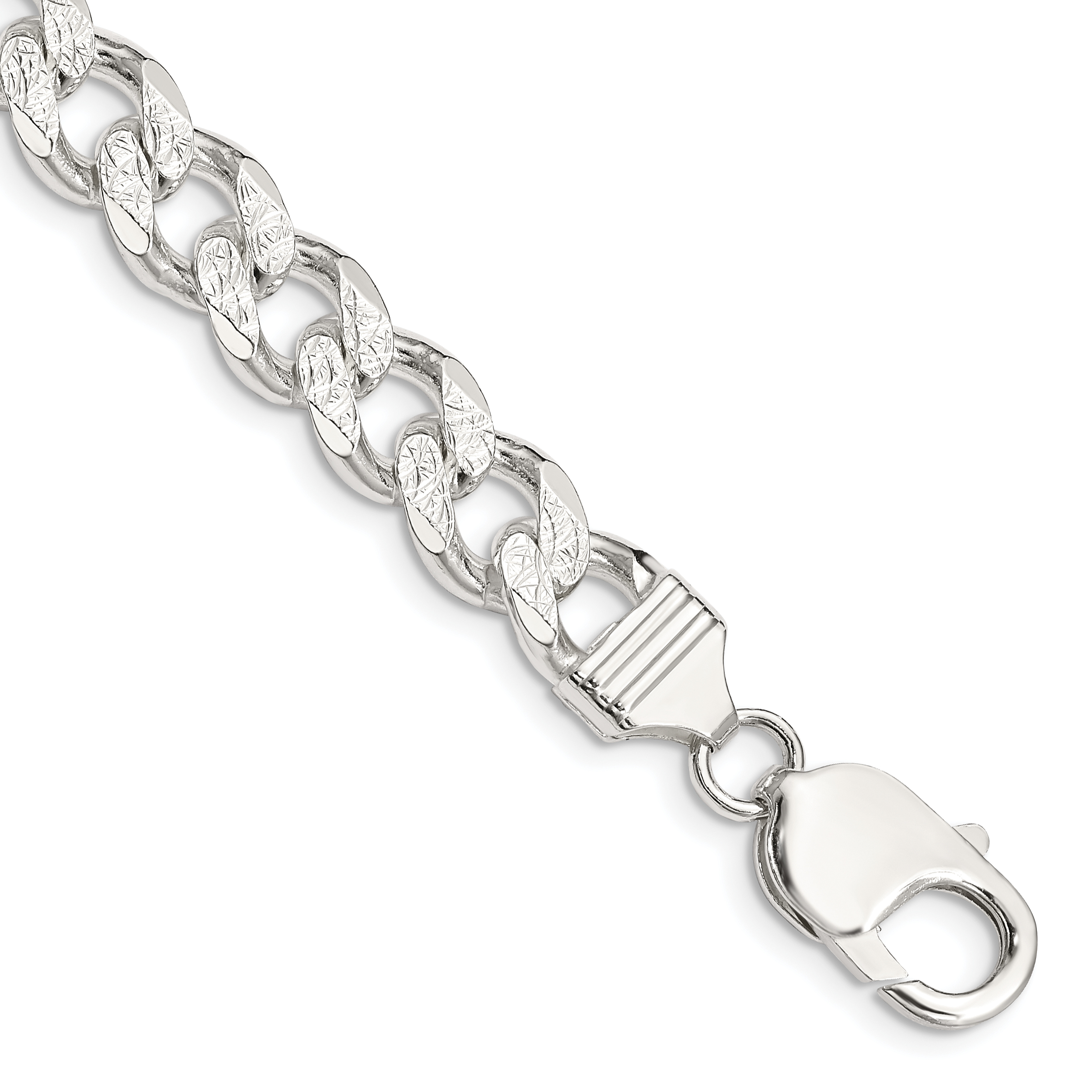 Sterling Silver 9.3mm PavÃ© Curb Chain (QCF250-8)