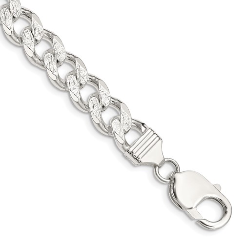 Sterling Silver 9.3mm Pav? Curb Chain