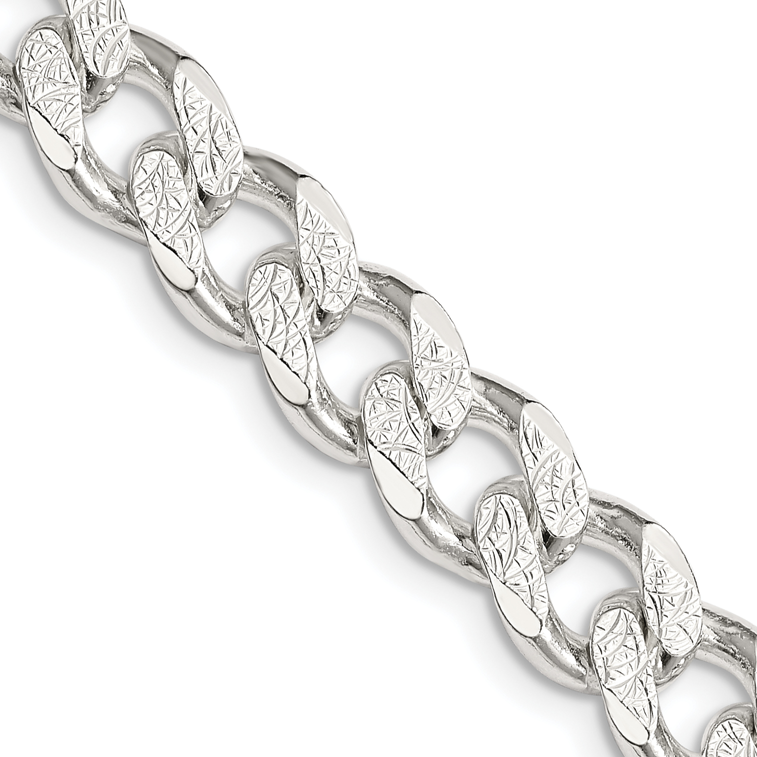 Sterling Silver 9.3mm PavÃ© Curb Chain (QCF250-20)
