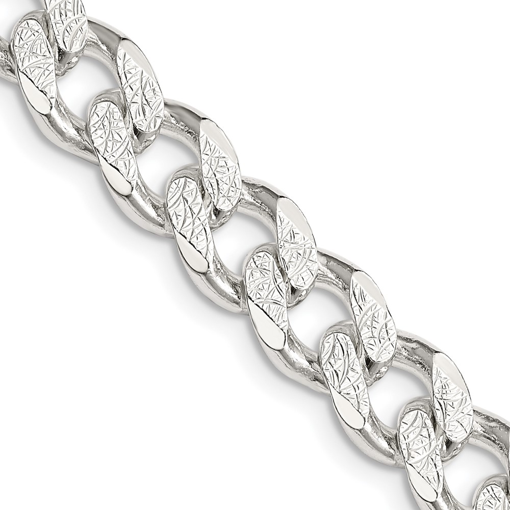 Sterling Silver 9.3mm PavÃ© Curb Chain (QCF250-20)